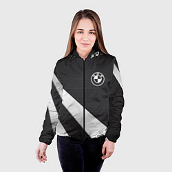 Куртка с капюшоном женская BMW sport line geometry steel, цвет: 3D-черный — фото 2
