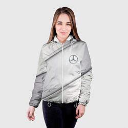 Куртка с капюшоном женская Mercedes benz metalic collection, цвет: 3D-белый — фото 2