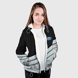 Куртка с капюшоном женская FORD metal texture, цвет: 3D-белый — фото 2