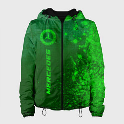 Куртка с капюшоном женская Mercedes - green gradient по-вертикали, цвет: 3D-черный