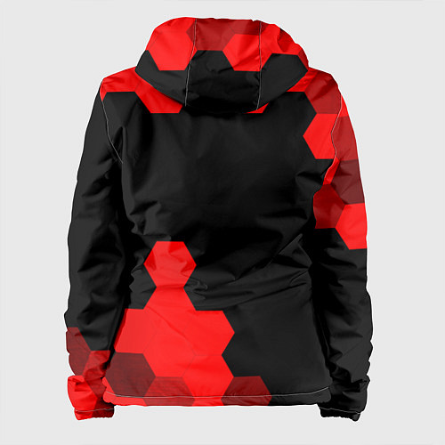 Женская куртка Lamborghini - red gradient вертикально / 3D-Черный – фото 2