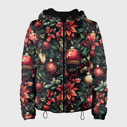 Женская куртка Паттерн с новогодними украшениями