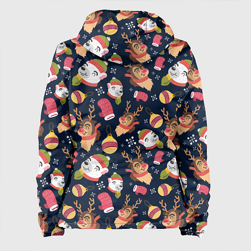 Женская куртка Новогодний детский паттерн с животными / 3D-Белый – фото 2