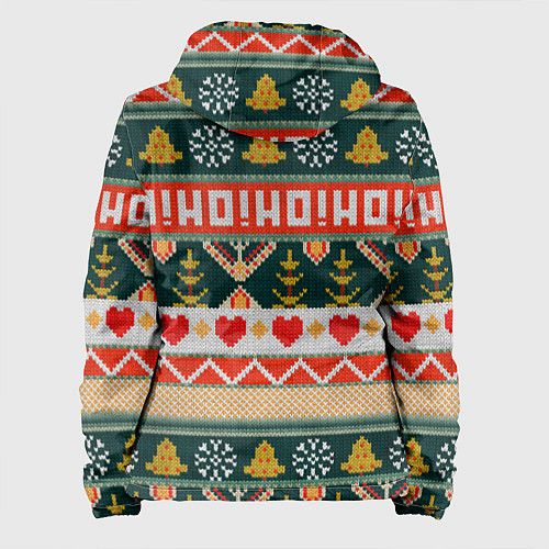 Женская куртка Новогодняя вязанная текстура ho-ho / 3D-Белый – фото 2