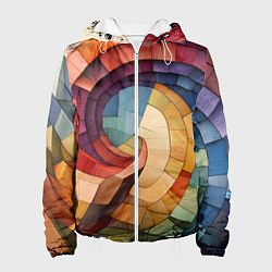 Женская куртка Разноцветная мозаика в виде спирали