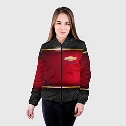 Куртка с капюшоном женская Chevrolet metal auto, цвет: 3D-черный — фото 2