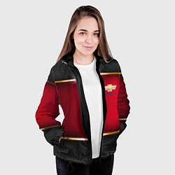 Куртка с капюшоном женская Chevrolet metal auto, цвет: 3D-черный — фото 2