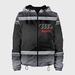 Куртка с капюшоном женская Audi metal texture, цвет: 3D-черный