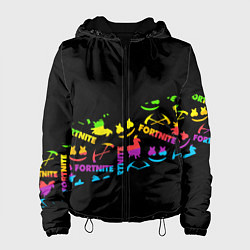 Куртка с капюшоном женская Fortnite rainbow, цвет: 3D-черный