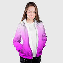Куртка с капюшоном женская Gradient color pink, цвет: 3D-белый — фото 2