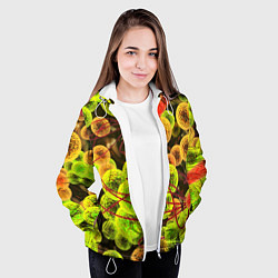 Куртка с капюшоном женская Вирусы текстура, цвет: 3D-белый — фото 2