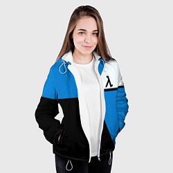 Куртка с капюшоном женская Half life geometry steel valve, цвет: 3D-белый — фото 2