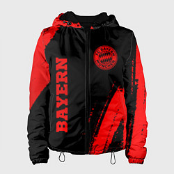 Куртка с капюшоном женская Bayern - red gradient вертикально, цвет: 3D-черный