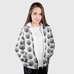 Куртка с капюшоном женская Неоновые соты, цвет: 3D-белый — фото 2