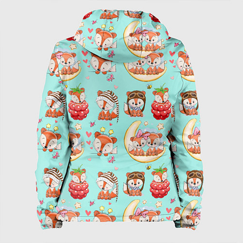 Женская куртка Мультяшные зверушки цветной паттерн / 3D-Белый – фото 2
