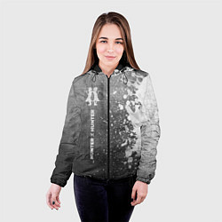 Куртка с капюшоном женская Hunter x Hunter - grey gradient по-вертикали, цвет: 3D-черный — фото 2
