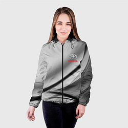 Куртка с капюшоном женская Toyota texrure grey, цвет: 3D-черный — фото 2