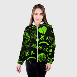 Куртка с капюшоном женская Lil Peep кислота, цвет: 3D-белый — фото 2