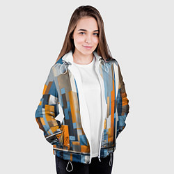 Куртка с капюшоном женская Архитектура город живопись, цвет: 3D-белый — фото 2