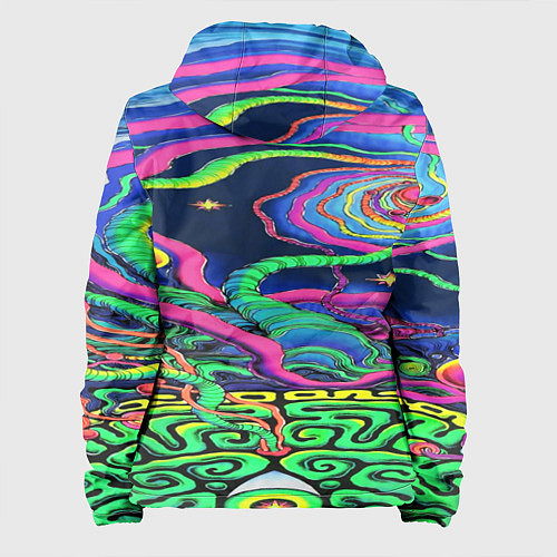 Женская куртка Оптические волны психоделика / 3D-Белый – фото 2