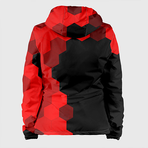 Женская куртка Mercedes - red gradient по-вертикали / 3D-Черный – фото 2