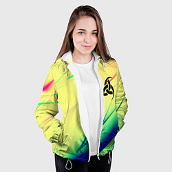 Куртка с капюшоном женская Славянская символики лого, цвет: 3D-белый — фото 2