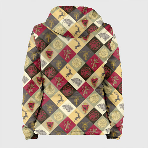 Женская куртка Лого домов Игра престолов паттерн / 3D-Черный – фото 2