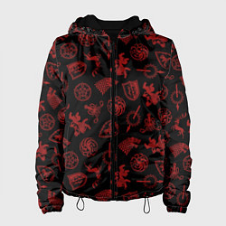 Куртка с капюшоном женская Houses logo pattern Game of Thrones, цвет: 3D-черный