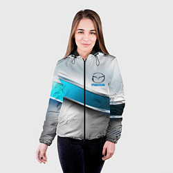 Куртка с капюшоном женская Mazda geometry auto, цвет: 3D-черный — фото 2