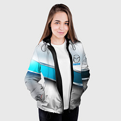 Куртка с капюшоном женская Mazda geometry auto, цвет: 3D-черный — фото 2