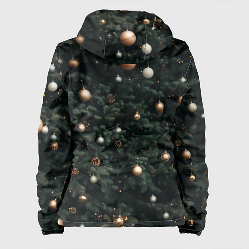 Женская куртка Паттерн - Новогодняя елка / 3D-Белый – фото 2