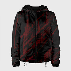 Женская куртка Красные точки на чёрном фоне