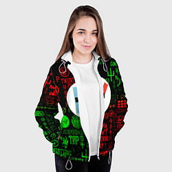 Куртка с капюшоном женская Twenty one pilots music steel, цвет: 3D-белый — фото 2