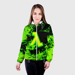 Куртка с капюшоном женская Half life кислотное лого огонь, цвет: 3D-белый — фото 2