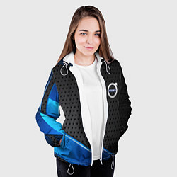 Куртка с капюшоном женская Volvo metal auto, цвет: 3D-белый — фото 2