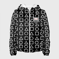 Куртка с капюшоном женская The Witcher лого гейм паттерн, цвет: 3D-белый