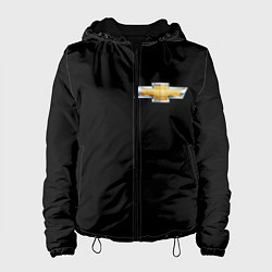 Куртка с капюшоном женская Chevrolet logo, цвет: 3D-черный
