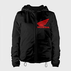 Куртка с капюшоном женская Honda red logo auto steel, цвет: 3D-черный