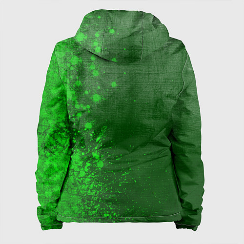 Женская куртка Demon Slayer - green gradient по-вертикали / 3D-Черный – фото 2