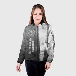 Куртка с капюшоном женская Bullet For My Valentine - grey gradient по-вертика, цвет: 3D-черный — фото 2