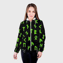 Куртка с капюшоном женская Славянская символика кислота, цвет: 3D-белый — фото 2