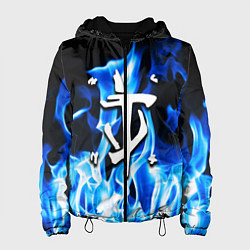 Куртка с капюшоном женская Doom fire logo steel, цвет: 3D-черный