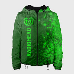 Куртка с капюшоном женская Radiohead - green gradient по-вертикали, цвет: 3D-черный