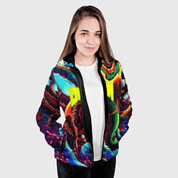 Куртка с капюшоном женская Doom monster mars, цвет: 3D-черный — фото 2