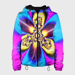 Женская куртка Фрактальный неоновый узор абстракция