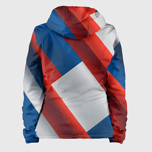 Женская куртка Цвета флага России, паттерн / 3D-Белый – фото 2