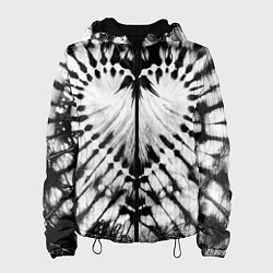 Женская куртка Абстрактное сердце - черно-белый тай-дай