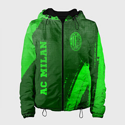 Куртка с капюшоном женская AC Milan - green gradient вертикально, цвет: 3D-черный