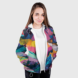 Куртка с капюшоном женская Красочные горы, цвет: 3D-белый — фото 2