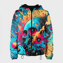 Женская куртка Абстракция с черепом - нейроарт